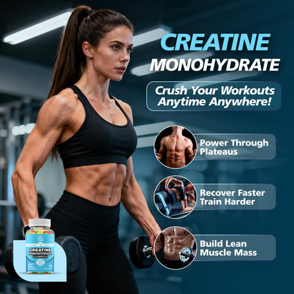 DRZIHOOCH Creatine Gummies for Women & Men - Creatine Monohydrate Gummies Tasty Chewable Supplement, Muscle Support & Energy Boost (2 Pack) - Maple Wellness Supplements