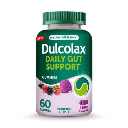 Dulcolax Daily Gut Support Gummies, Magnesium Formula, Stimulant-Free, Berry Flavor, 60 Count - Maple Wellness Supplements