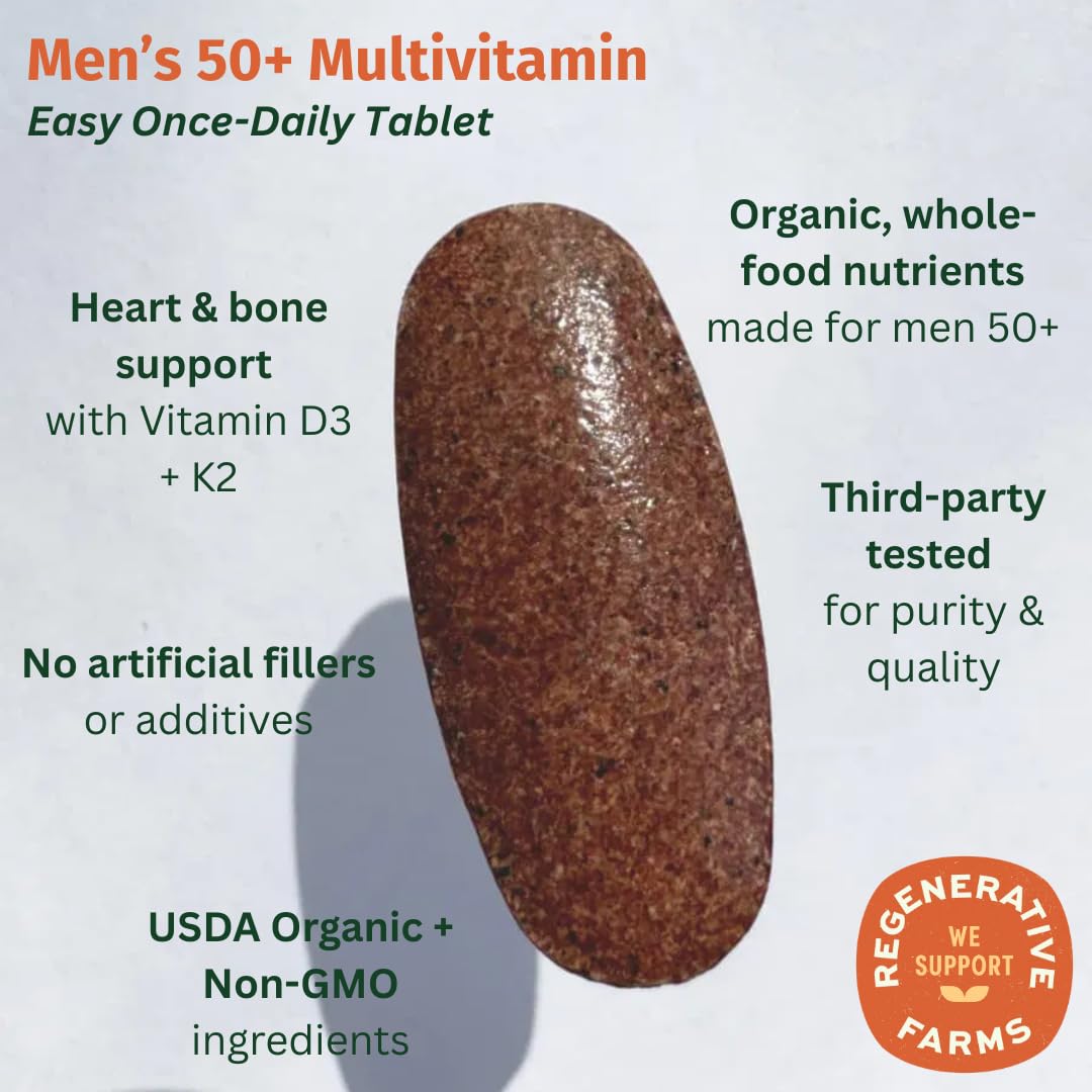 EarthFirst Organic Women's & Men's 50+ Once Daily Multi Bundle,19 Vitamins from Herbs & Superfoods, 30 Count - Maple Wellness Supplements