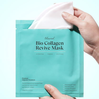 Ebanel Bio Collagen Face Mask, 4-Pack Hydrating Face Masks with 7 Peptides, Hyaluronic Acid, Niacinamide, Centella, Rose Water, Ceramide, and B5, Glass Skin Tightening and Lifting Korean Sheet Masks - Maple Wellness Supplements