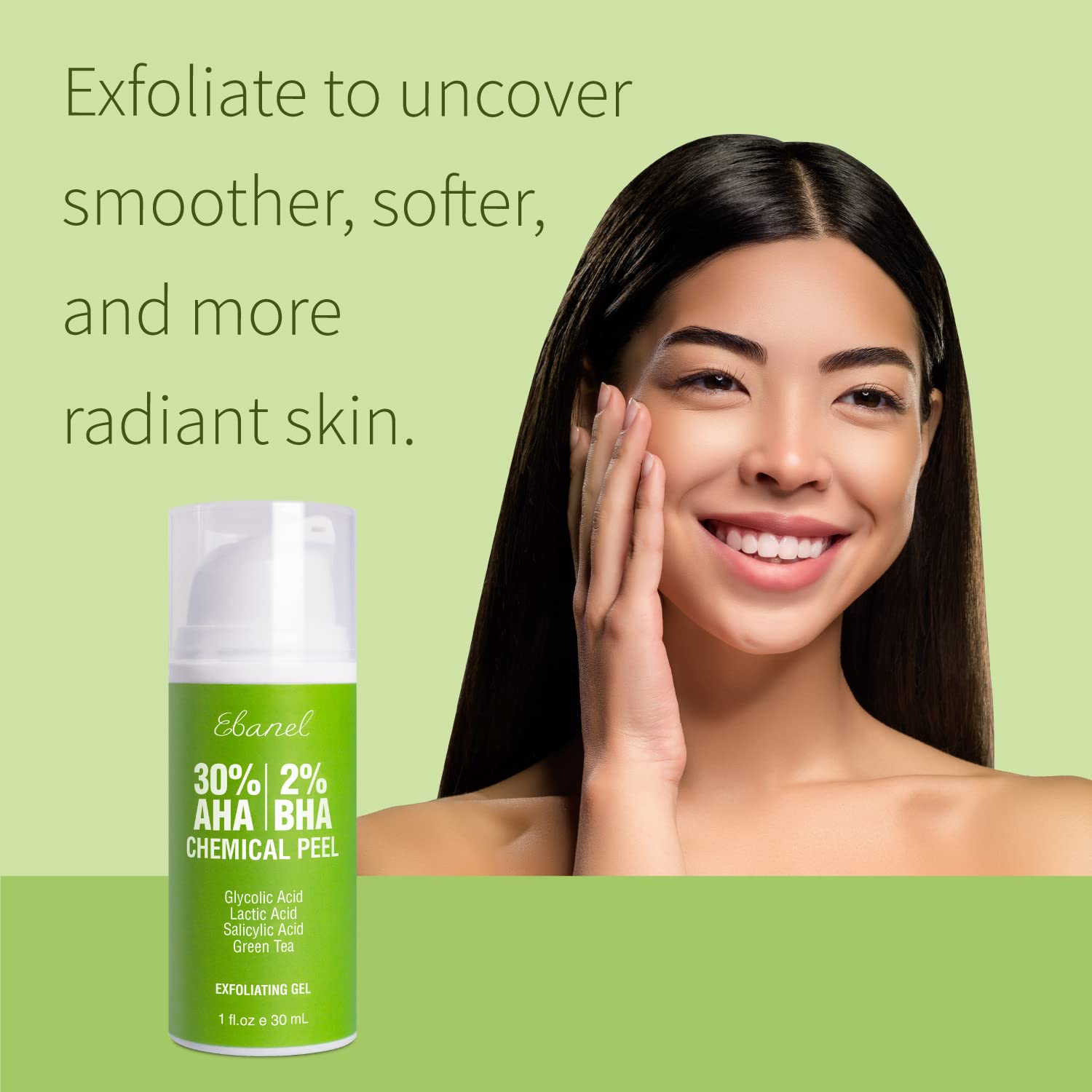 Ebanel Bundle of 30% AHA 2% BHA Chemical Peel and Advanced Silicone Scar Gel - Maple Wellness Supplements