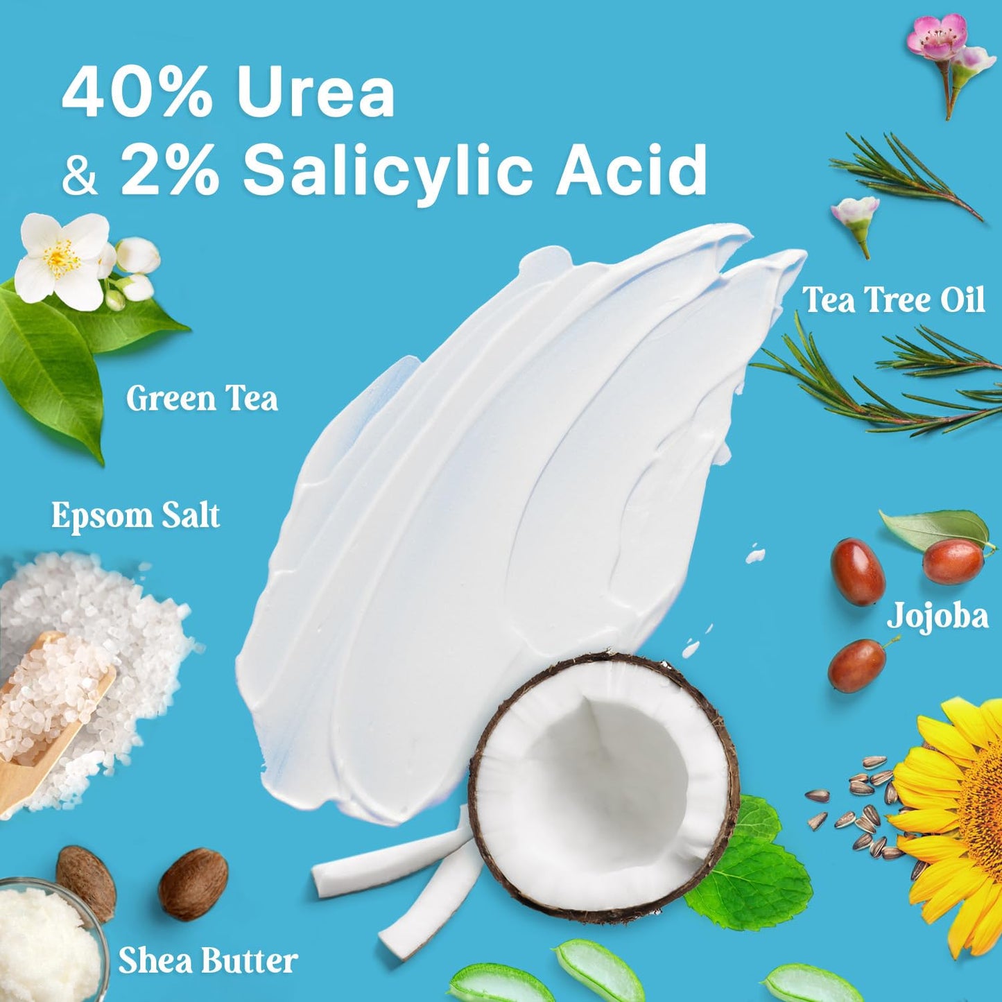 Ebanel Bundle of 40% Urea Cream 4.6 Oz, and Exfoliating Face Scrub Peeling Gel 4.12 Oz - Maple Wellness Supplements