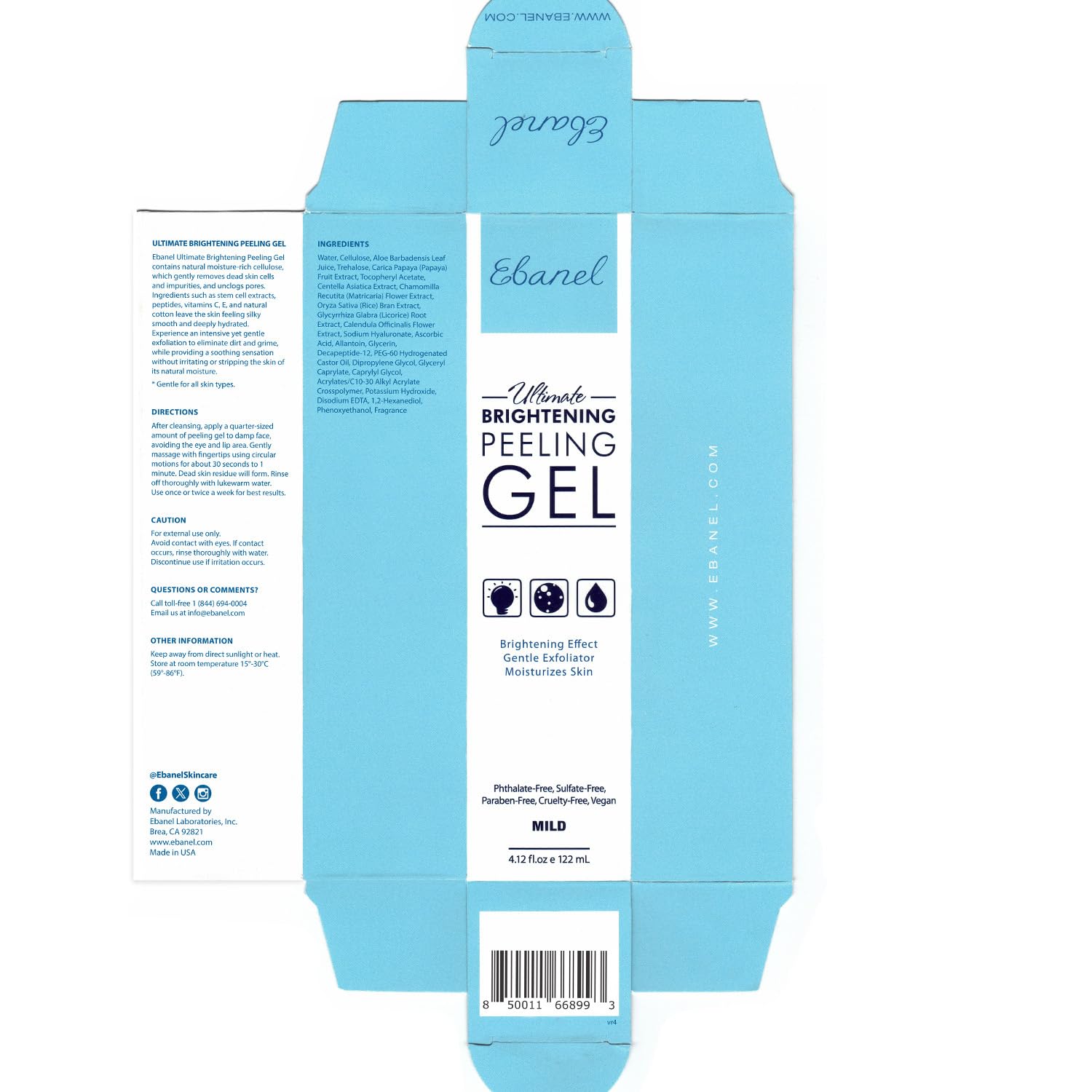 Ebanel Bundle of Gentle Exfoliating Face Scrub Peeling Gel and 30% AHA 2% BHA Chemical Peel Exfoliant Gel - Maple Wellness Supplements