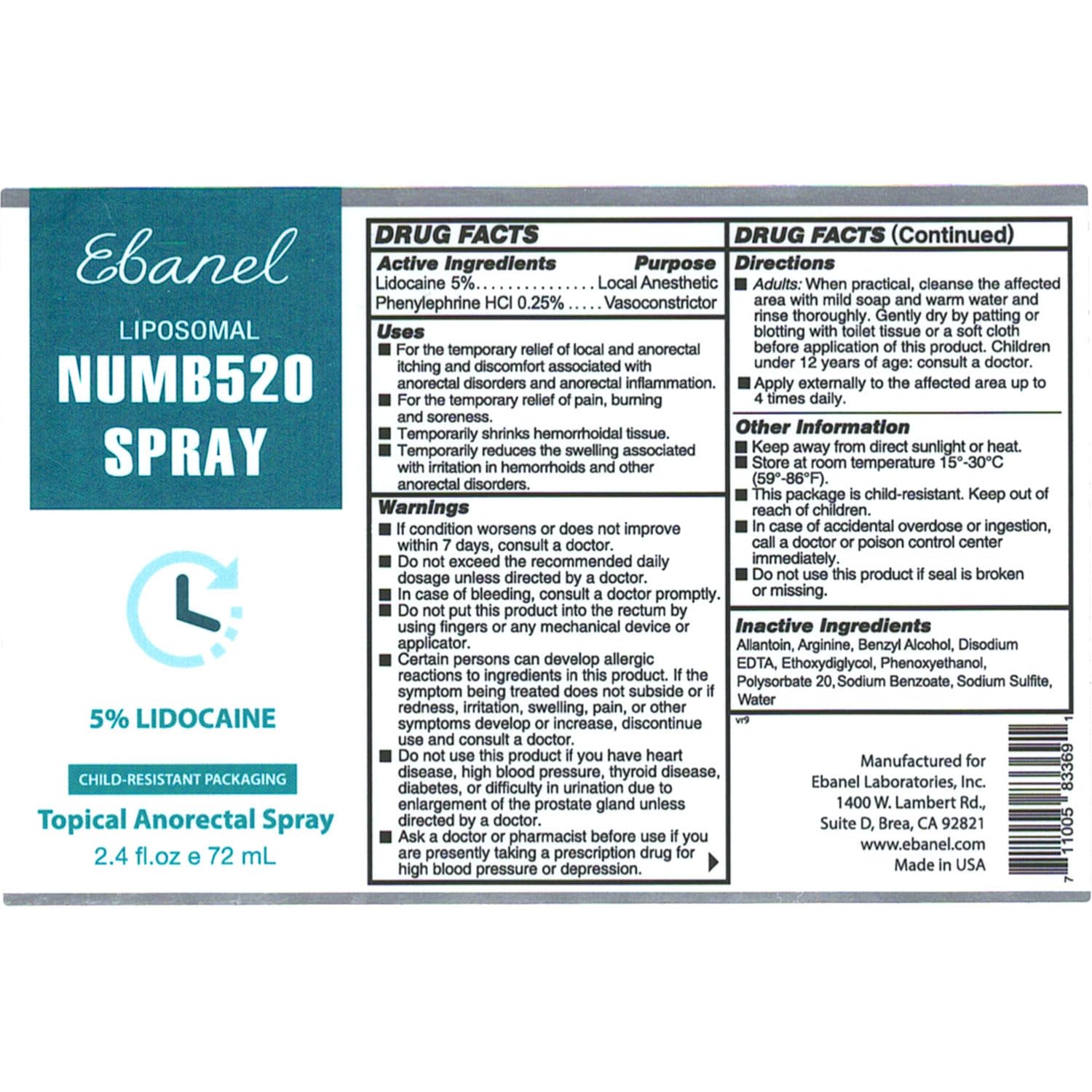 Ebanel Bundle of Lidocaine Numbing Spray, and Hemorrhoid Master - Maple Wellness Supplements