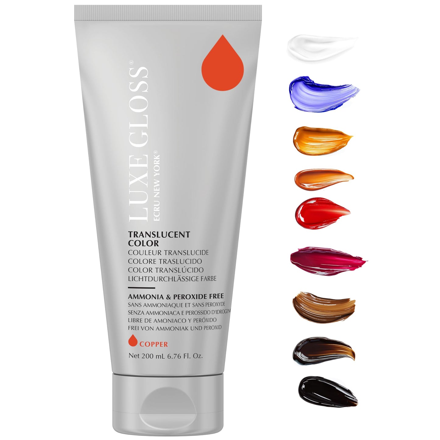 ECRU New York LUXE GLOSS Hair Gloss for Enhanced Color and Glass-Like Shine, Copper - Maple Wellness Supplements