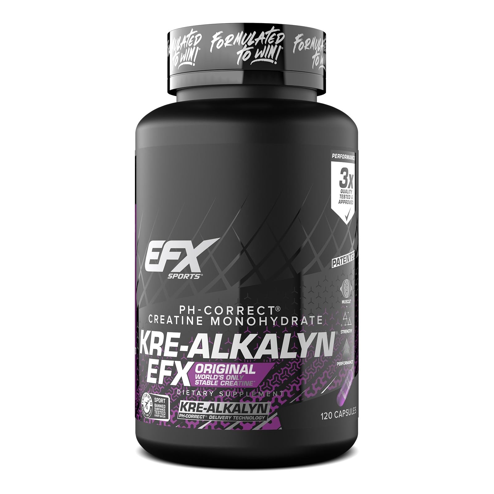 EFX Sports Kre-Alkalyn EFX | pH Correct Creatine Monohydrate Pill Supplement | Strength, Muscle Growth & Performance - Maple Wellness Supplements