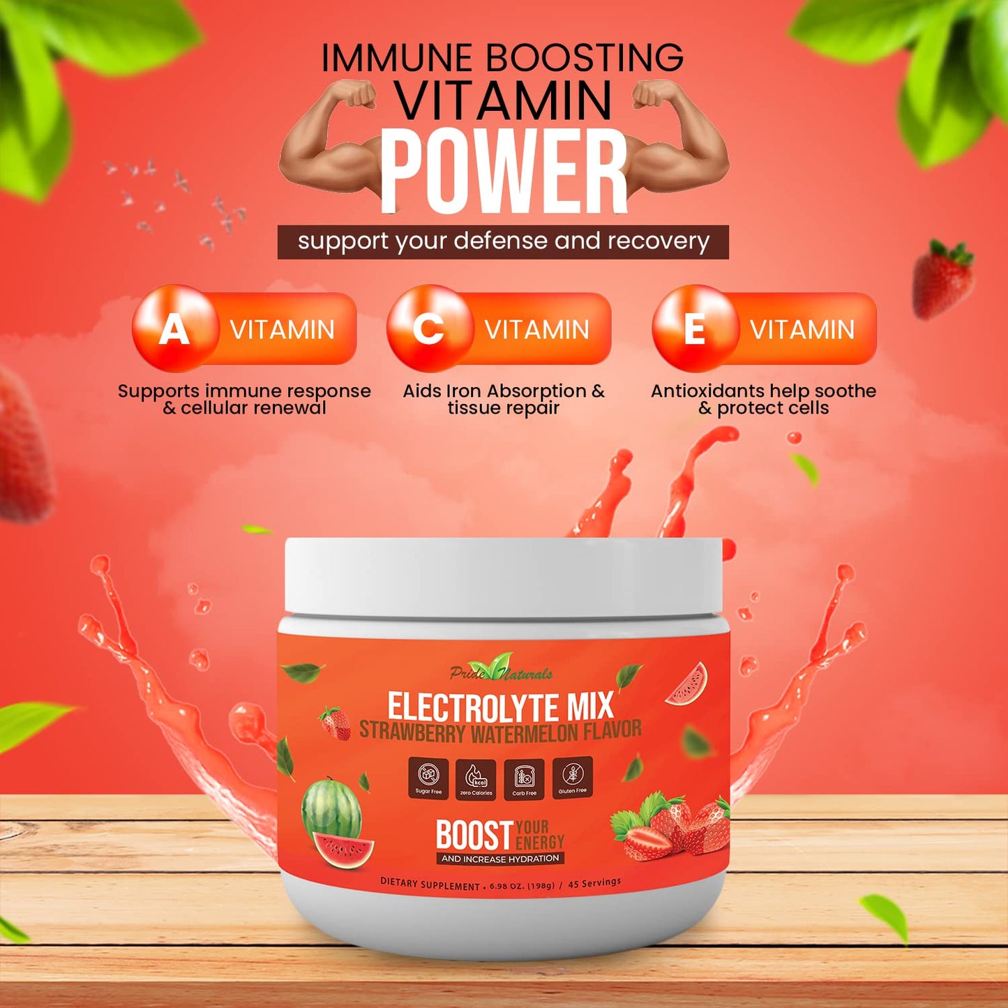 Electrolyte Powder - Refreshing Workout Recovery Electrolytes, Sugar Free, Gluten Free - Maple Wellness Supplements