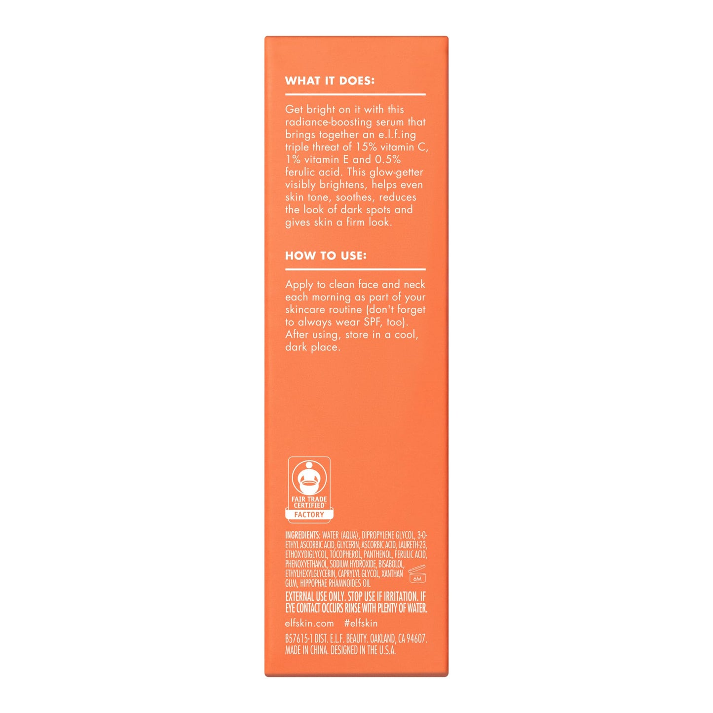 e.l.f. SKIN Bright Icon Vitamin C + E + Ferulic Serum, Brightening & Soothing Face Serum, Helps Even Skin Tone - Maple Wellness Supplements