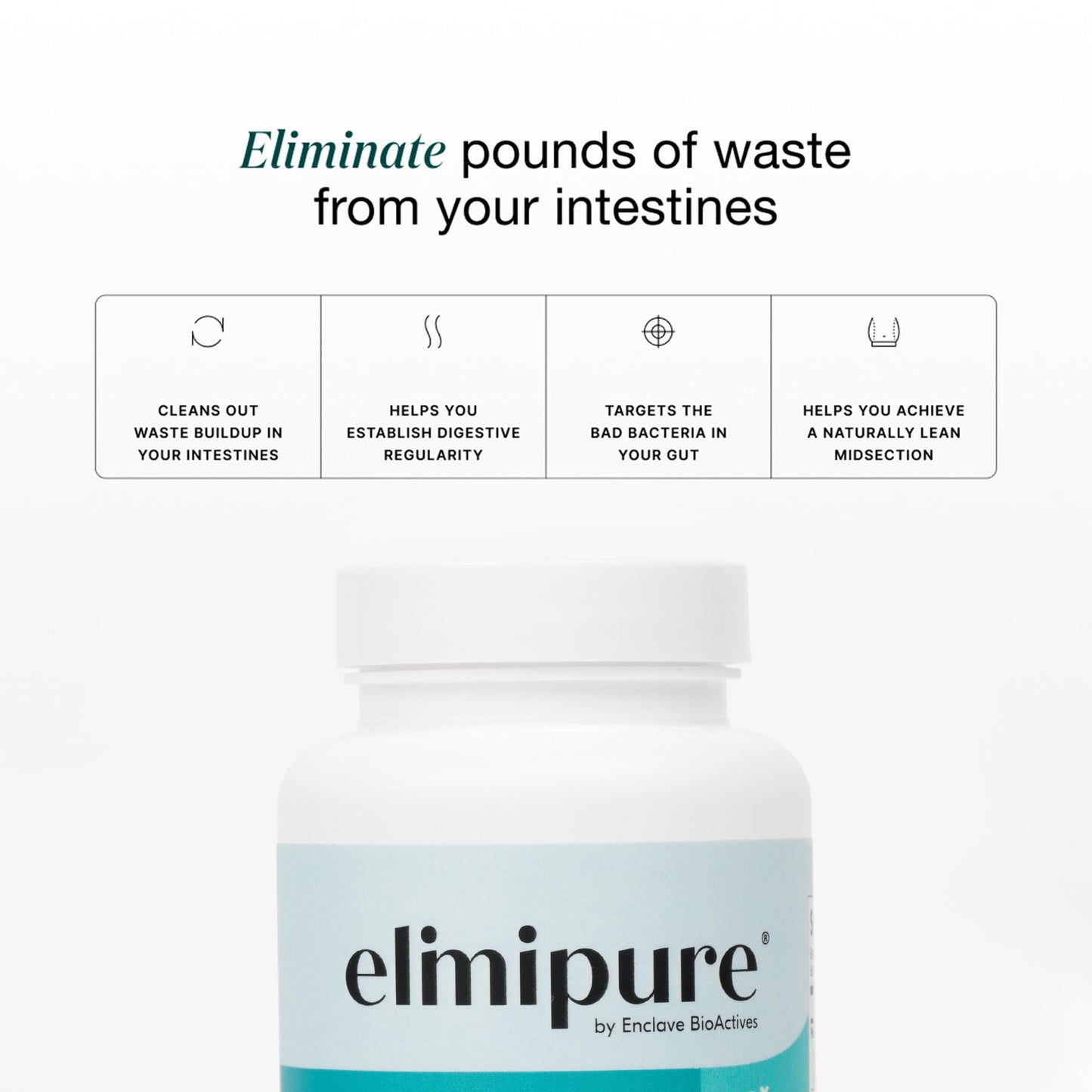 Elimipure Gut Cleanse & Restore Supplement: Natural & Effective Detox Cleanse Capsules | Fortify Your Microbiome | Effortless Morning Stools - Maple Wellness Supplements
