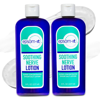Epsom-It Soothing Nerve Lotion - Epsom Salt Magnesium Lotion, Topical Magnesium Cream with Capsaicin & Arnica to Provide Comfort for Legs, Knee and Feet, 8.0 oz., 2-Pack - Maple Wellness Supplements