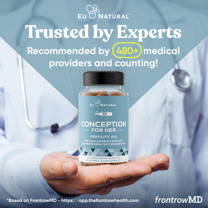 Eu Natural Conception for Her Fertility Supplements for Women - Ovulation, Hormonal Balance & Regular Cycle Support - Myo-Inositol, Folate, Folic Acid & Vitex - 60 Vegetarian Capsules - Maple Wellness Supplements