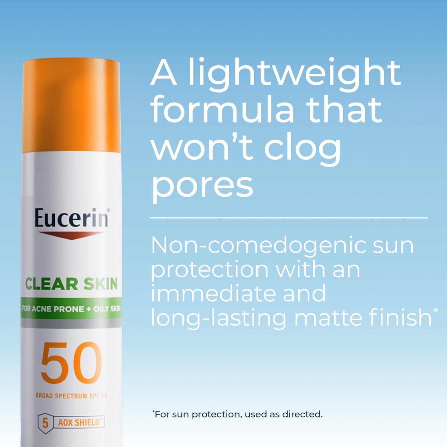 Eucerin Sun Clear Skin Face Sunscreen Lotion SPF 50 for Acne Prone and Oily Skin, Lightweight Sunscreen with Oil-Absorbing Minerals - Maple Wellness Supplements
