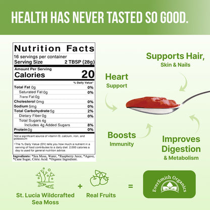 EverSmith Organics - Wildcrafted Irish Sea Moss Gel | Made in USA | Rich in Vitamins - Maple Wellness Supplements