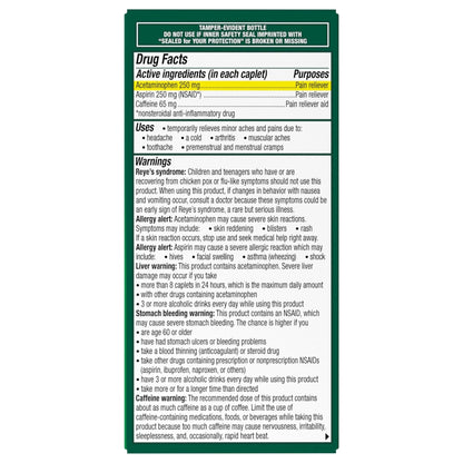 Excedrin Extra Strength Pain Relief Caplets – Headache Relief – 100 Count - Maple Wellness Supplements