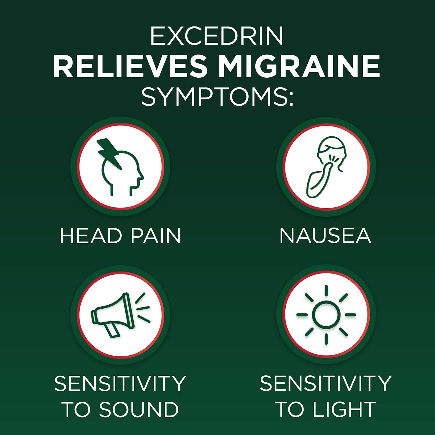 Excedrin Migraine Relief Caplets for Migraine Symptoms, Acetaminophen 250mg, Aspirin 250mg, Caffeine 65mg, Pain Reliever, 24 Count - Maple Wellness Supplements