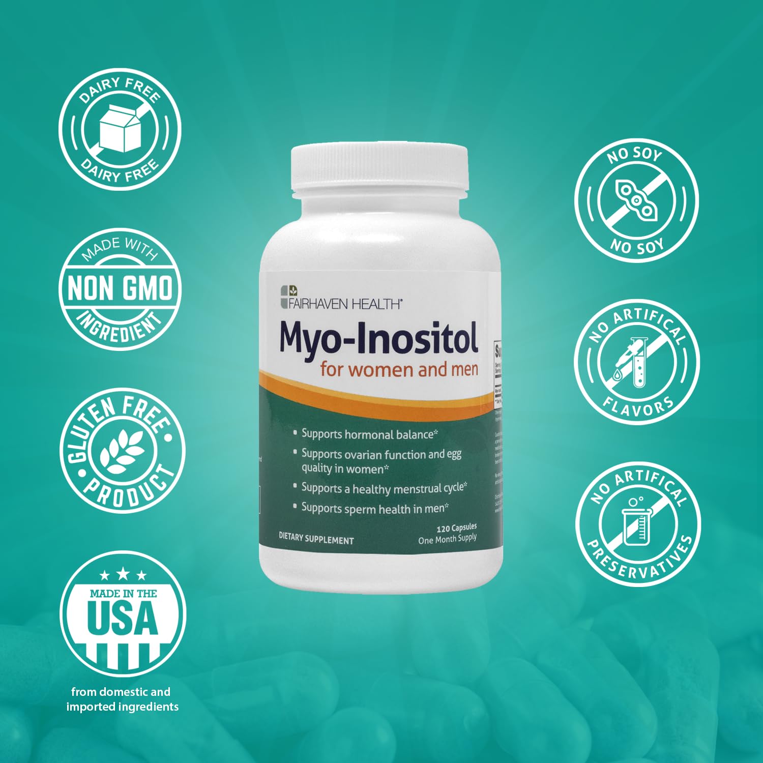 Fairhaven Health Myo-Inositol Supplement 2000mg | Male and Female Fertility Supplement - Maple Wellness Supplements