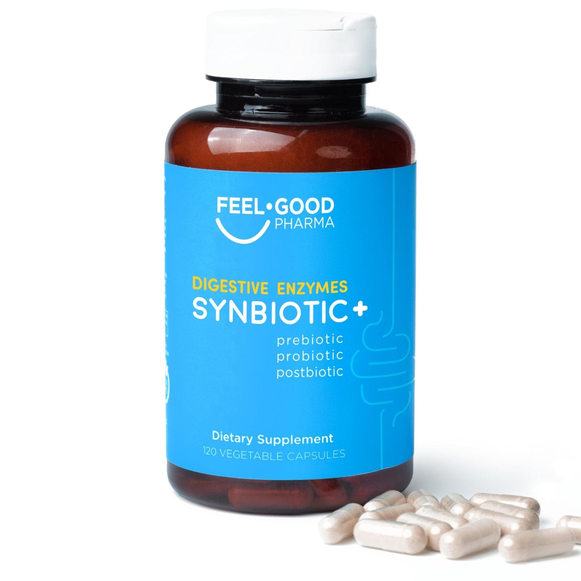 Feel Good Digestive Enzymes 4-in-1 Synbiotic+ – with Prebiotics, Probiotics & Postbiotics – Gut Health, Digestion & Bloating Relief - Maple Wellness Supplements