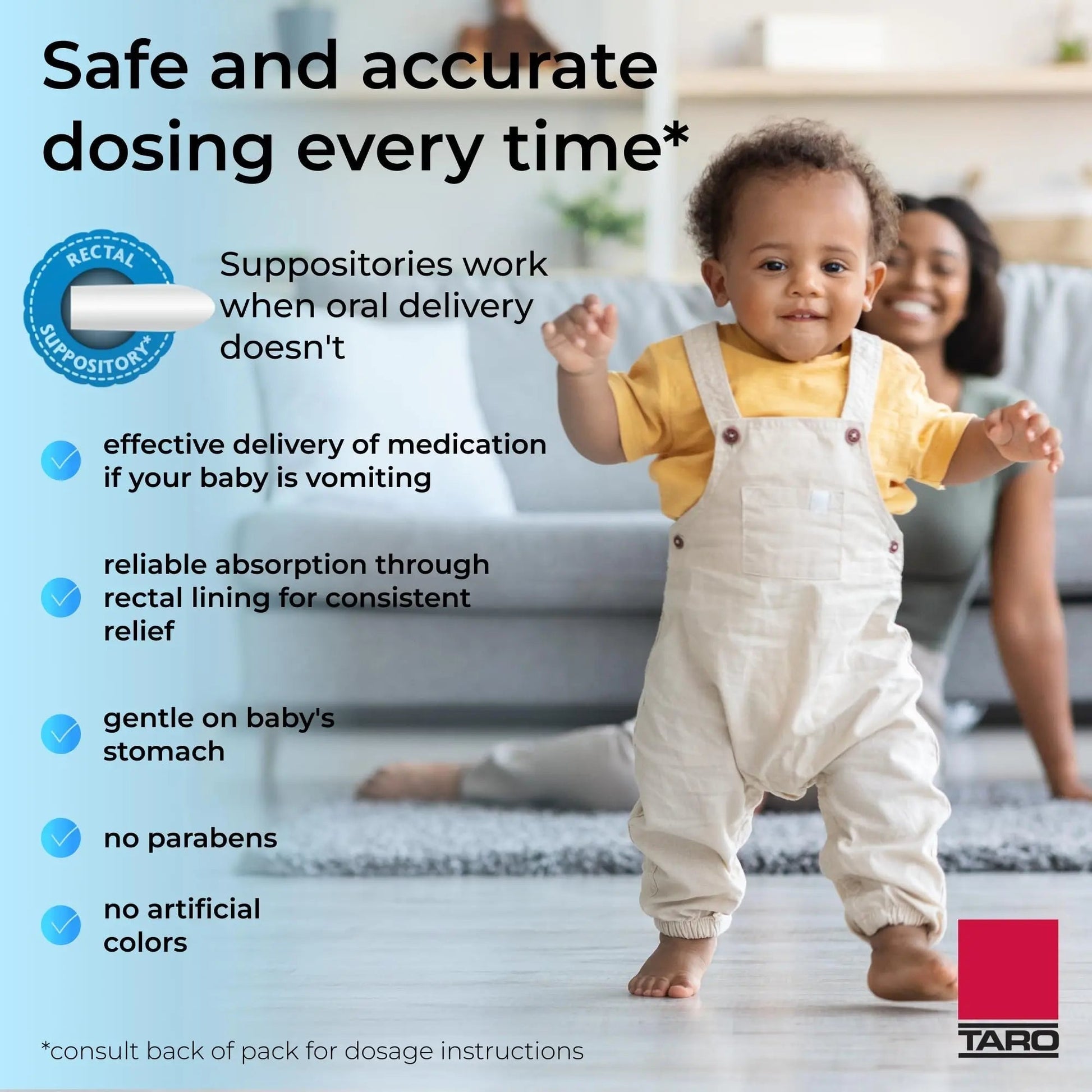Feverall Infant Acetaminophen Suppositories 6 Rectal Suppositories 80mg Each Pain Reliever/Fever Reducer. Paraben Free, No Artificial Colors or Other preservatives. Ages 6-36 Months - Maple Wellness Supplements