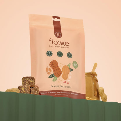 Fiome Fiber Bites - 5g Daily Fiber Supplement - Supports Regularity, Digestion and Gut Health - All Natural Ingredients, 30 Servings, Peanut Butter Flavor - Maple Wellness Supplements