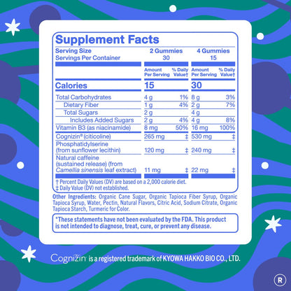 FIRST DAY Men’s Daily Nootropic Brain Supplement Gummies for Focus, Memory & Mental Energy | with Cognizin® Citicoline, Phosphatidylserine & Natural Caffeine | Vegan, Allergen-Free | 30-Day Supply - Maple Wellness Supplements