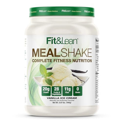 Fit & Lean Meal Shake, Fat Burning Meal Replacement, Protein, Fiber, Probiotics, Vanilla - Maple Wellness Supplements