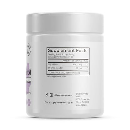 FLEUR Myo-Inositol & D-Chiro Inositol Powder, Hormone Balance and Ovarian Function - Maple Wellness Supplements