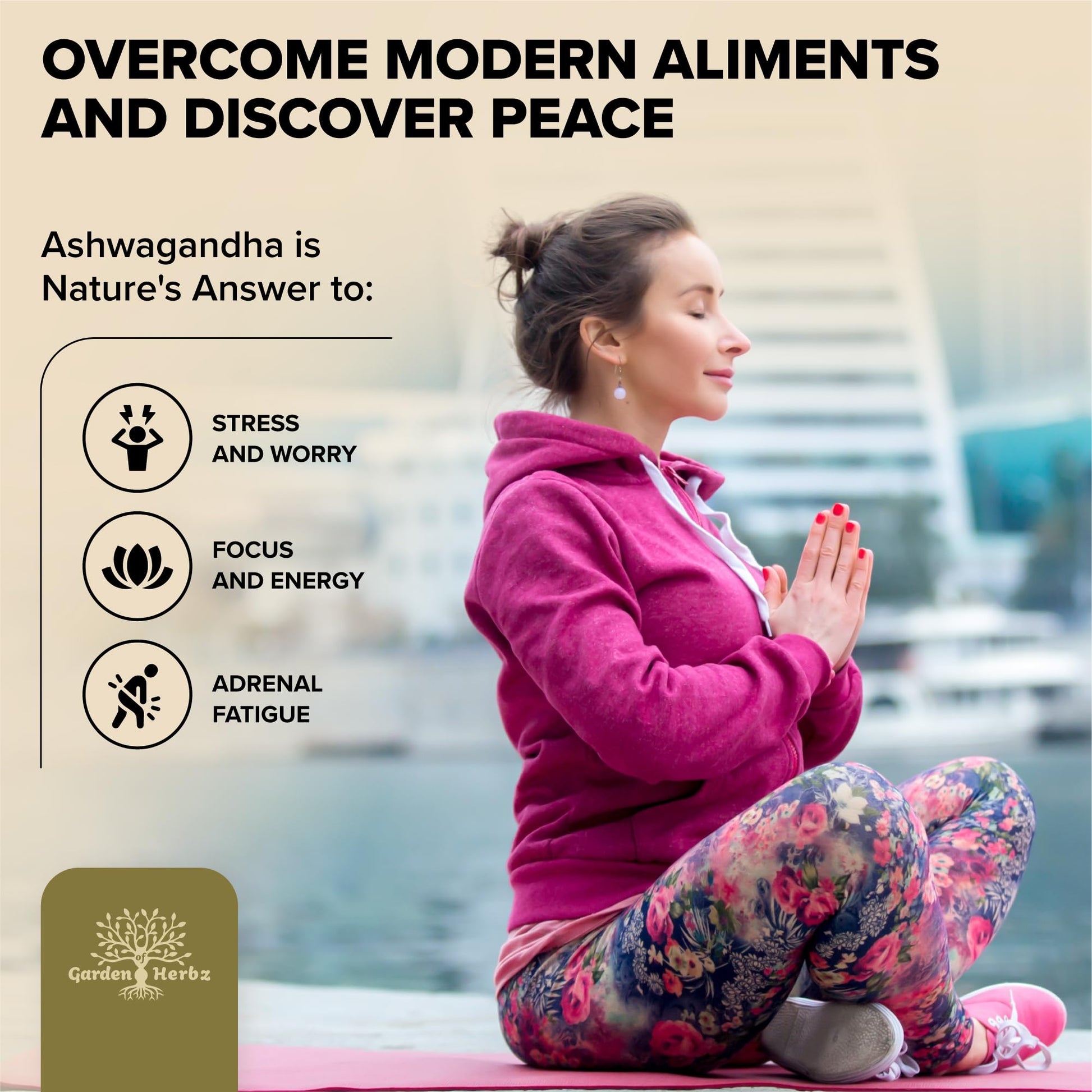 Garden of Herbz Organic Ashwagandha Root & Irish Sea Moss – 3,600 mg Ashwagandha Supplement with Black Seed Oil, & Burdock Root – Herbal Supplement for Energy, Calm, Mood, & Wellness, 120 Caps - Maple Wellness Supplements