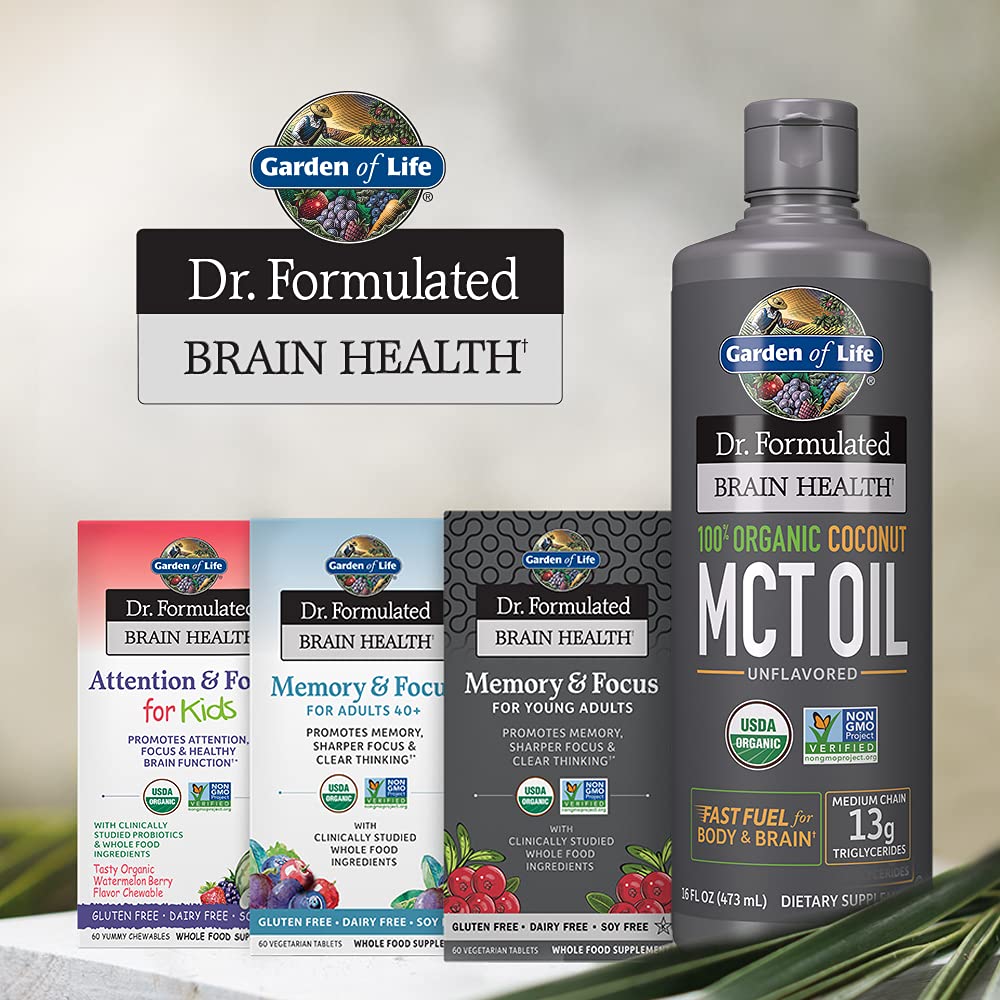 Garden of Life Dr. Formulated Organic Brain Health Memory & Focus for Adults 40+ 60 Tablets - Maple Wellness Supplements