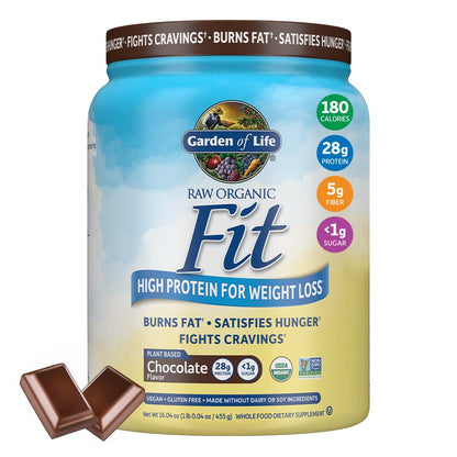 Garden of Life Raw Organic Fit Vegan Protein Powder Chocolate, 28g Plant Based Protein - Maple Wellness Supplements