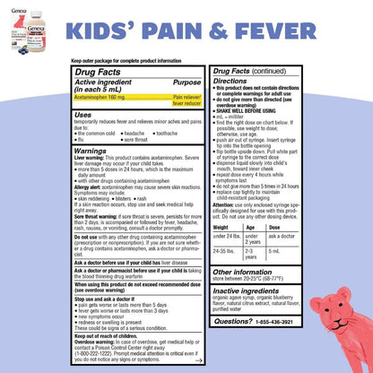Genexa Kids & Adults Clean Acetaminophen Combo | Family Pain & Fever Bundle | Dye Free, 0% Artificial Additives | Vegan & Non-GMO | Medicine Made Clean | Ages 2-11, 12+ (2 Pack) - Maple Wellness Supplements
