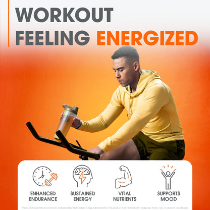 Genius Energized Pre Workout Powder – Caffeine Infused Pre-Workout Booster Supplement with Beta Alanine & Alpha GPC, No Artificial Sweeteners or Dyes - 200mg Caffeine, 20 Servings, Sour Peach Rings - Maple Wellness Supplements