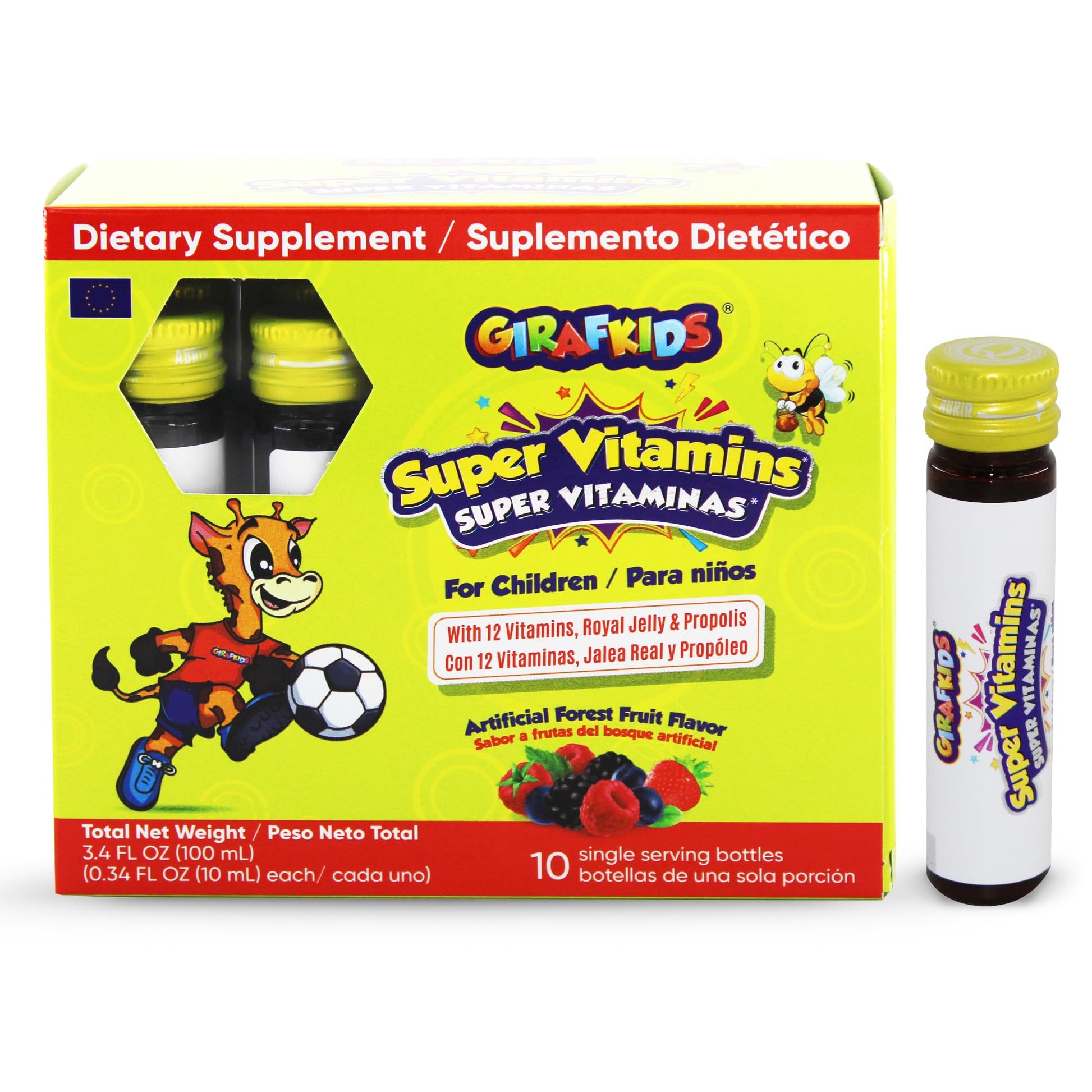 GirafKids Multivitamin Syrup + Super Vitamins Liquid Bundle for Kids Ages 4+ | Omega-3, Beta Glucan, Royal Jelly & Propolis | - Maple Wellness Supplements