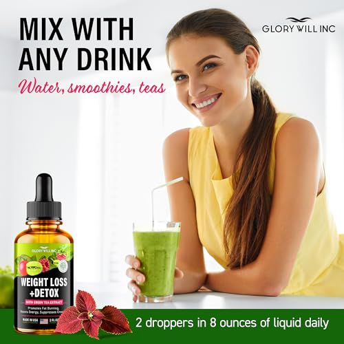 Glory Will Inc Weight Loss Drops Natural Detox Made in USA - Diet Drops for Fat Loss - Maple Wellness Supplements