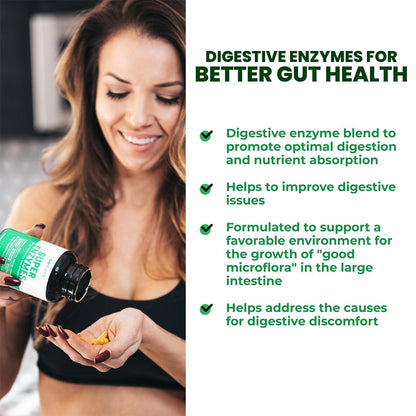 GoBiotix Digestive Enzymes Supplement with Prebiotics and Probiotics for Women and Men - Gut Health, Gluten Digestion, Lactose Absorption - Maple Wellness Supplements