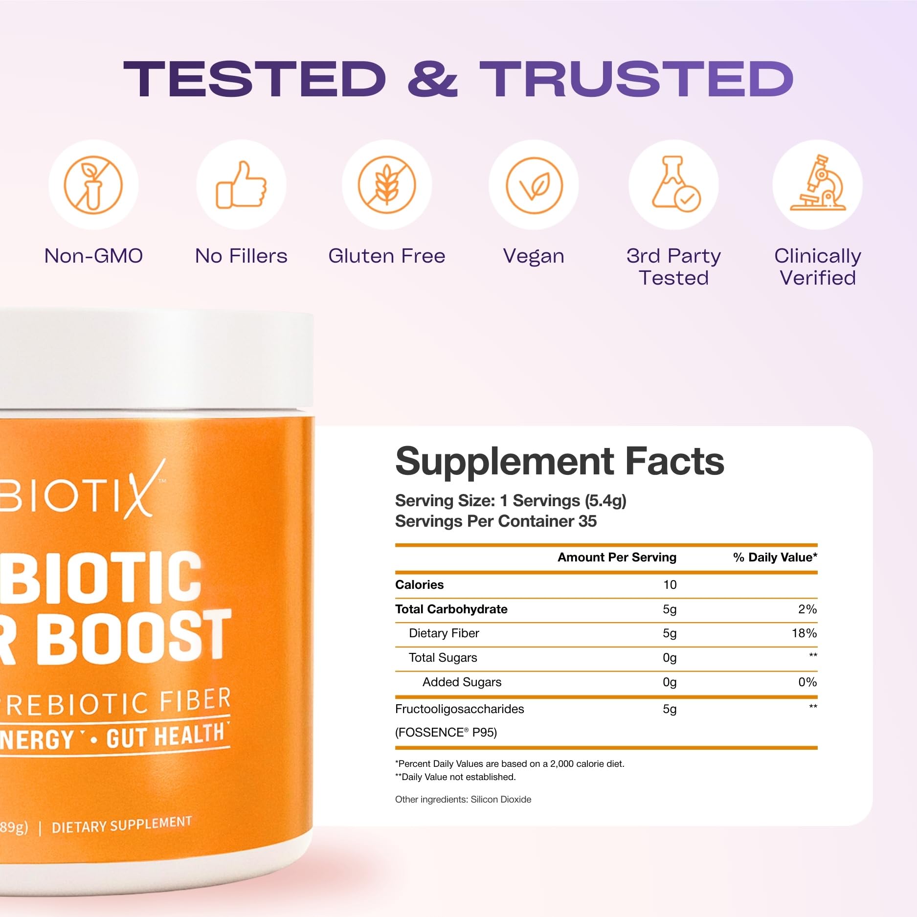 GOBIOTIX Fiber Supplement Powder with Prebiotics for Digestive Health and GLP-1 Support, Soluble Fiber for Gut Health & Debloat, Keto - Maple Wellness Supplements