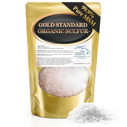 Gold Standard Organic Sulfur Crystals 1lb - 99.9% Pure MSM Crystals - High-Purity MSM Supplement Powder - Large Granular Flakes - 3rd Party Tested for Purity - Maple Wellness Supplements