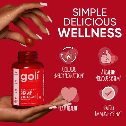 Goli Apple Cider Vinegar Gummies - Worlds First ACV Gummy with Vitamin B12, Beetroot & Pomegranate - Maple Wellness Supplements