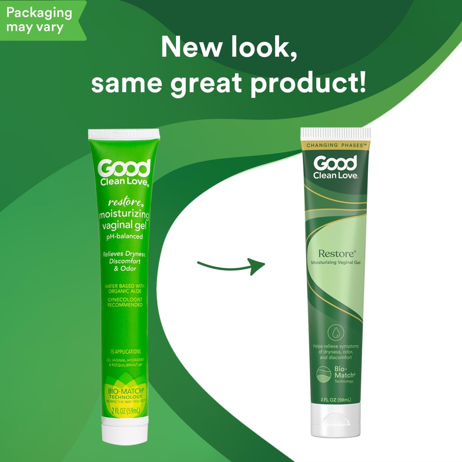 Good Clean Love Restore Moisturizing Vaginal Gel, pH-Balanced Vaginal Moisturizer, Water-Based Feminine Care with Aloe Vera & Lactic Acid, Reduces Dryness, Discomfort & Odor for Women, 2 Oz (2-Pack) - Maple Wellness Supplements