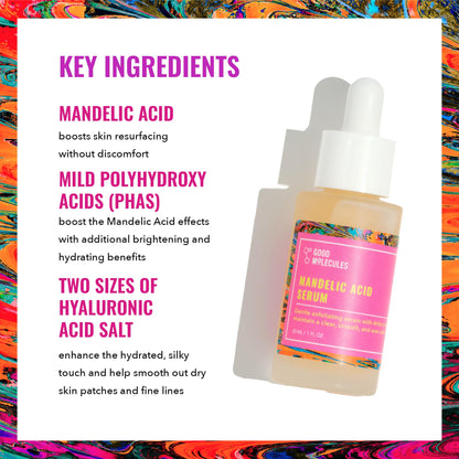 Good Molecules Mandelic Acid Serum - Gentle Face Exfoliator Serum with Ultra Hydrating Hyaluronic Acid - Maple Wellness Supplements