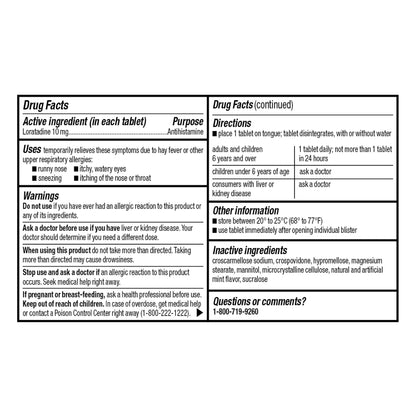 GoodSense Loratadine Orally Disintegrating Tablets, 10 mg, 24 Hour Allergy Tablets, 30 Count - Maple Wellness Supplements