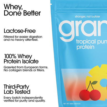 GRAMMS Clear Protein Powder Packets 20G Protein Sample Packets Variety Flavors for Women & Men | Lactose Free, Grass-Fed Whey Isolate, Gluten Free, Zero Sugar, Gut Friendly, Non-Bloating(9 Pack) - Maple Wellness Supplements