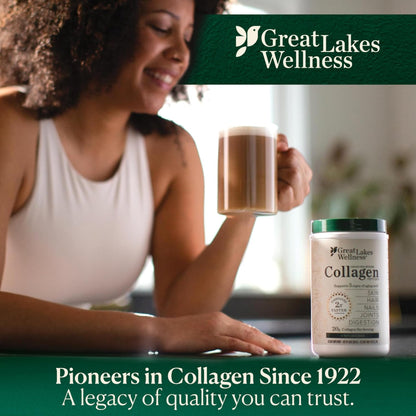 Great Lakes Wellness Collagen Peptides Powder – Supports Skin, Hair, Nails, Joints & Digestion – Hydrolyzed, Quick Dissolve - Maple Wellness Supplements