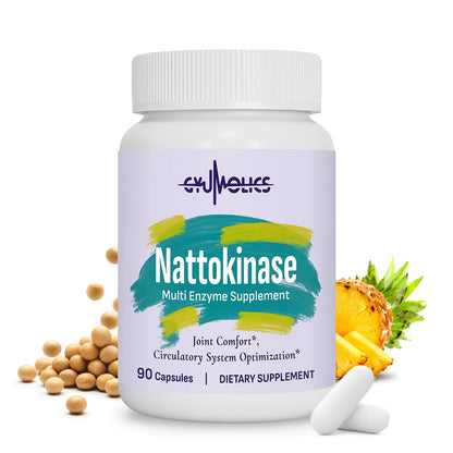 Gyumolics Nattokinase Supplement 10000FU with Organic Nattokinase, Serrapeptase, Bromelain, Curcumin, Vitamin E & Ginseng, - Maple Wellness Supplements