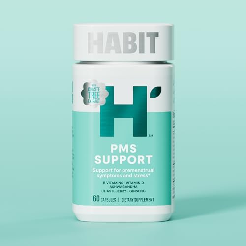 Habit PMS Support Supplement for Women (60 Capsules) - Supports Premenstrual Symptoms & Stress, Hormone Balance, Mood, B Vitamins, Vitamin D, Chasteberry, Ashwagandha, Gluten-Free, Non-GMO (1 Pack) - Maple Wellness Supplements