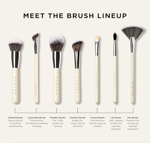 Haleys Beauty Kabuki Foundation Brush For Applying Powder, Foundation, Bronzer, Blush, and Mineral Make up, Soft Bristles, Seamless Blending, Makeup Brushes Essential, Vegan & Cruelty Free - Maple Wellness Supplements