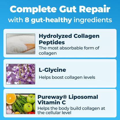 Happy Mammoth Complete Gut Repair Probiotic, Prebiotic, Fiber & Collagen Supplement for Gut Health, Digestion, Healthy Gut Microbiome, Reduces Constipation - Maple Wellness Supplements