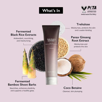 HARUHARU wonder Black Rice Moisture 5.5 Soft Cleansing Gel, Gentle Daily Cleanser, Low 5.5pH, Moisture Balance, Soap Free - Maple Wellness Supplements