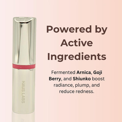Haus Labs Color Fuse Longwear Hydrating Glassy Lip + Cheek Blush Balm Stick - Glassy Rosette - Maple Wellness Supplements