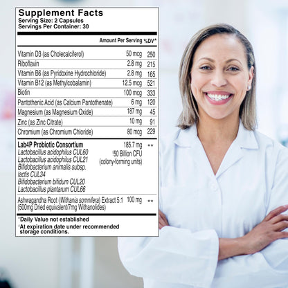 Health & Her Weight Management Probiotics for Women - Perimenopause & Menopause Supplement - Clinically Studied 50bn CFU Probiotics to Support Gut Health, Energy, Mood & Mind, Vegan (60 ct - 1 Month) - Maple Wellness Supplements