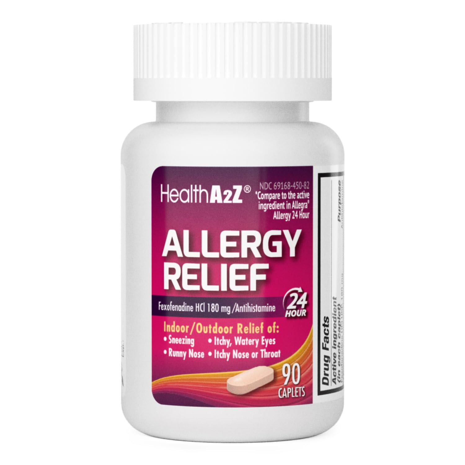 HealthA2Z Fexofenadine Hydrochloride 180mg, Antihistamine for Allergy Relief, 24-Hour Antihistamine for Allergy Relief (90 Counts) - Maple Wellness Supplements